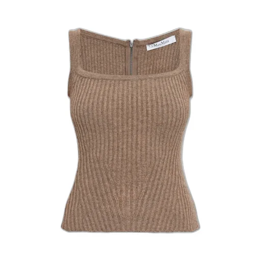 Max Mara Aretusa Square-Neck Knitted Top
