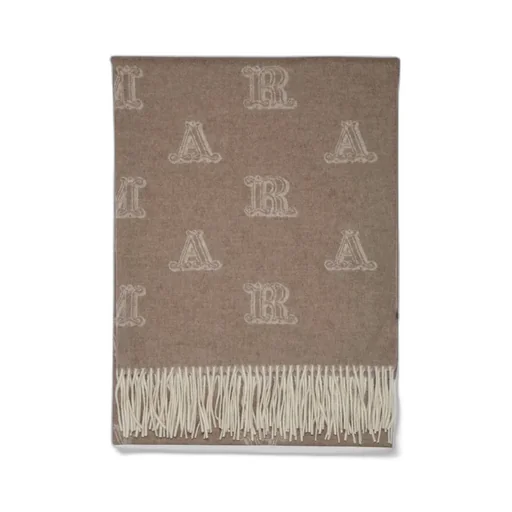 Max Mara All-Over Logo Patterned Fringed Scarf