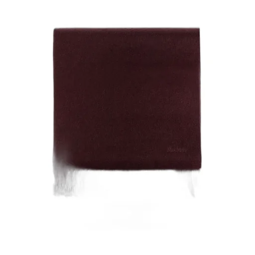 Max Mara Logo Embroidered Fringed Scarf