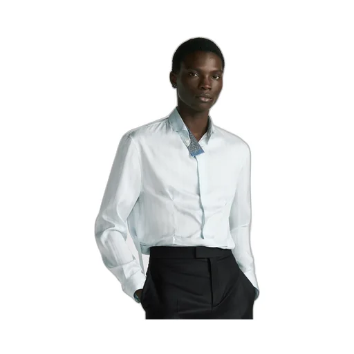 Shirt With Embroidered Micro Tie
