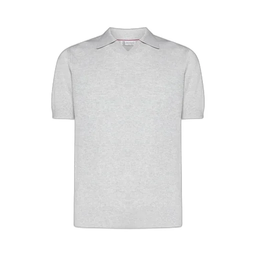 Brunello Cucinelli Fine-Knitted Ribbed Polo Shirt