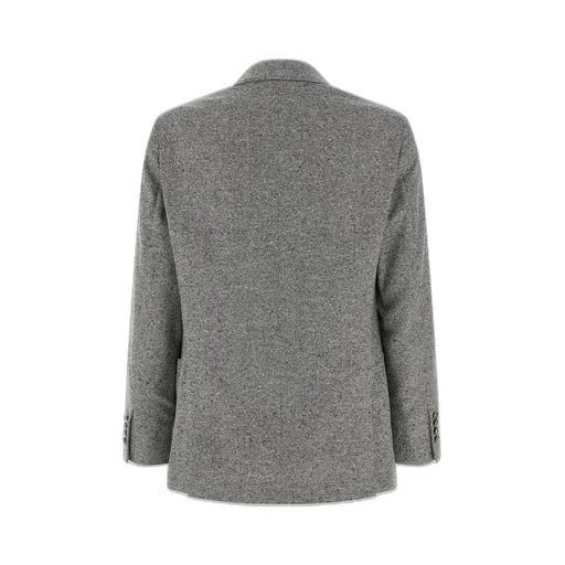 Brunello Cucinelli Grisaille One-And-A-Half Breasted Deconstructed Blazer