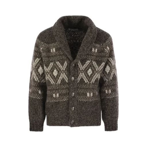 Brunello Cucinelli Geometric Jacquard Button-Up Cardigan