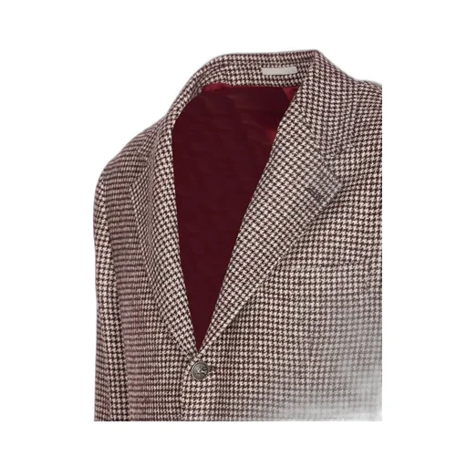Brunello Cucinelli Houndstooth Single Breasted Blazer