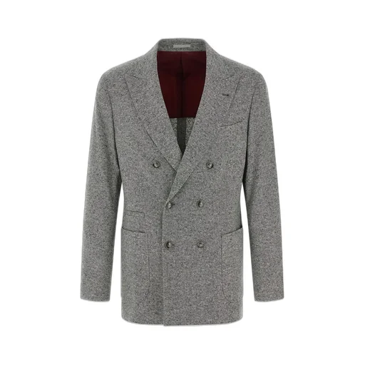 Brunello Cucinelli Grisaille One-And-A-Half Breasted Deconstructed Blazer
