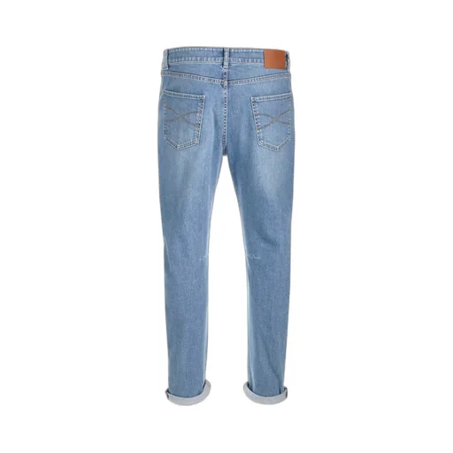 Brunello Cucinelli Logo Patch Tapered Leg Jeans