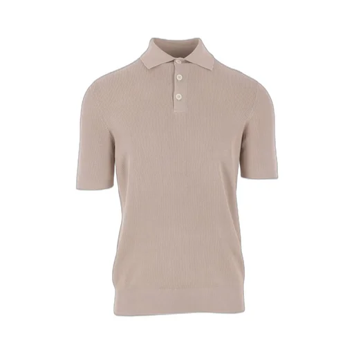 Brunello Cucinelli Short-Sleeved Ribbed Polo Shirt
