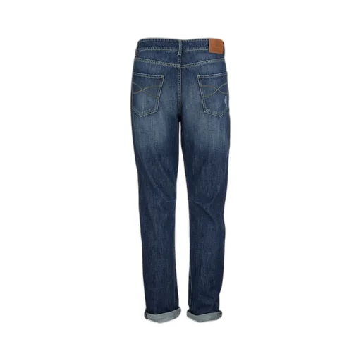 Brunello Cucinelli Logo Patch Distressed Jeans