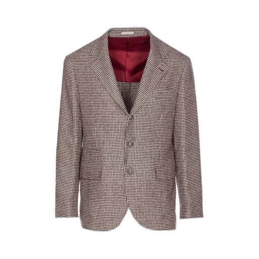 Brunello Cucinelli Houndstooth Single Breasted Blazer