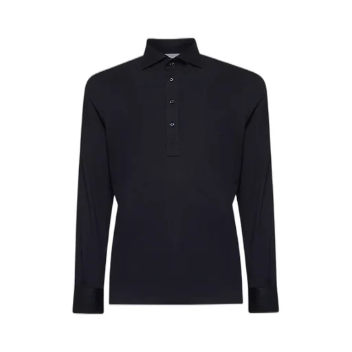 Brunello Cucinelli Long Sleeved Buttoned Polo Shirt