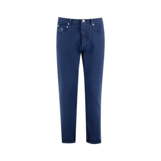 Brunello Cucinelli Logo Patch Tapered Leg Trousers