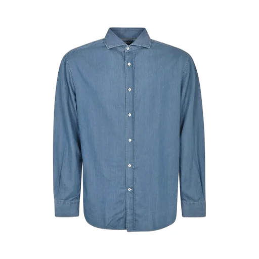 Brunello Cucinelli Curved Hem Buttoned Denim Shirt