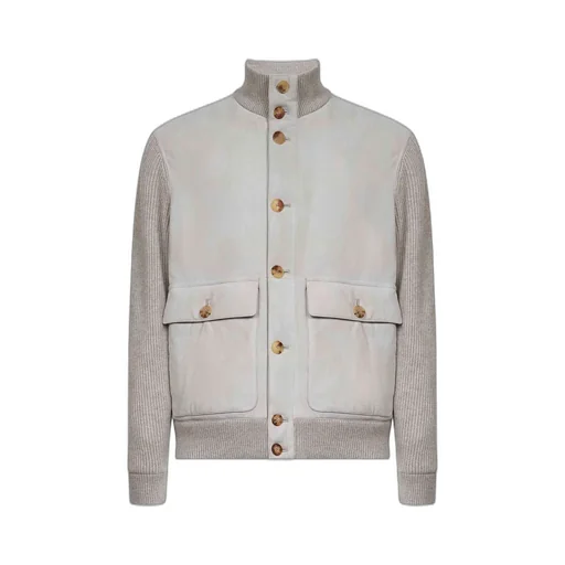 Brunello Cucinelli High-Neck Buttoned Jacket
