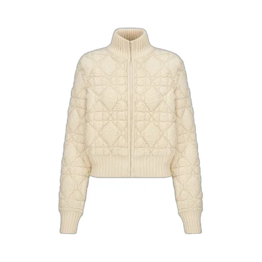 Macrocannage Zipped Cardigan