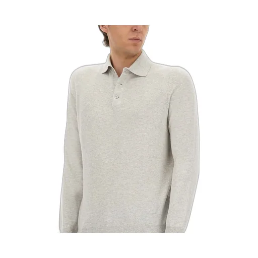 Brunello Cucinelli Long Sleeved Knitted Polo Shirt