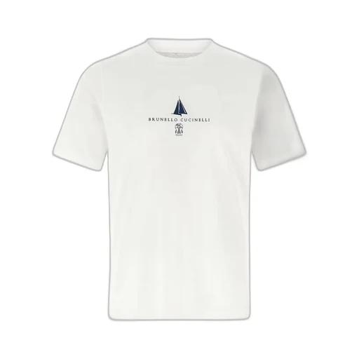 Brunello Cucinelli Logo Printed Crewneck T-Shirt