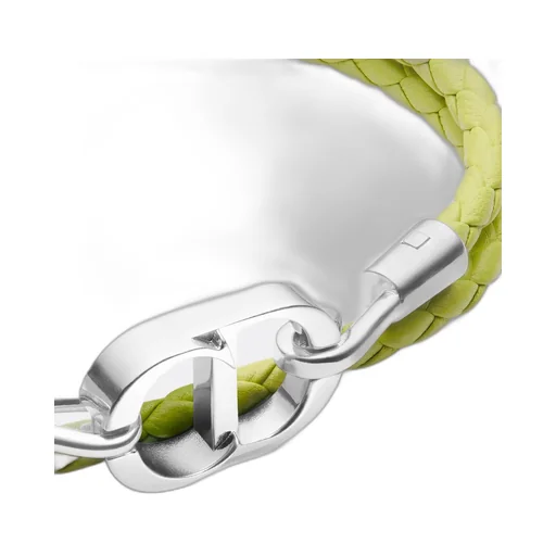 Cd Icon Woven Leather Double Bracelet