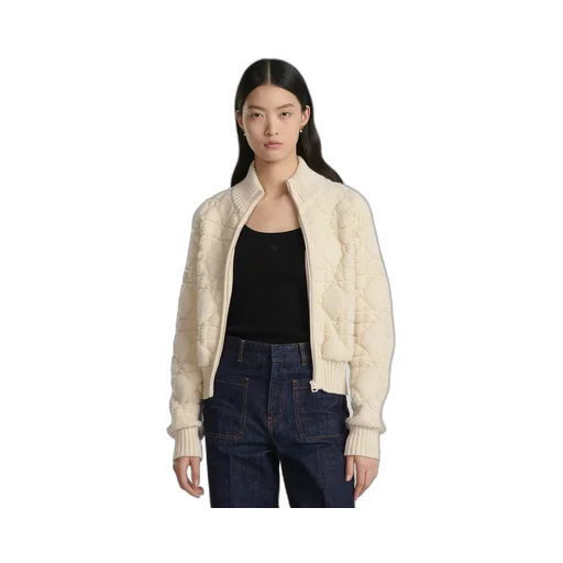 Macrocannage Zipped Cardigan