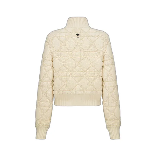 Macrocannage Zipped Cardigan