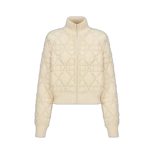 Macrocannage Zipped Cardigan