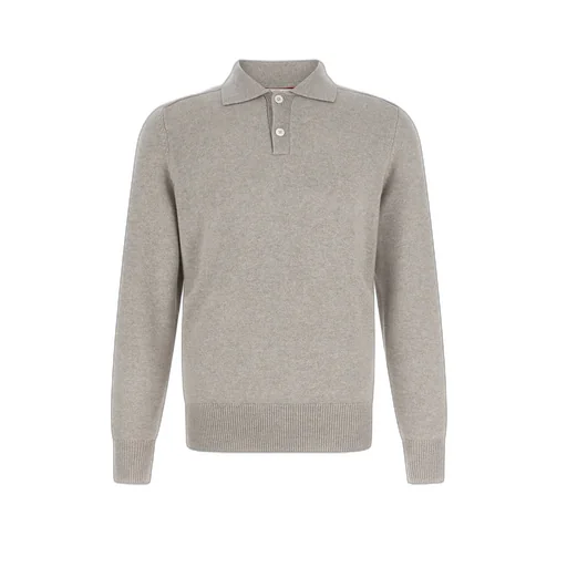 Brunello Cucinelli Long-Sleeved Knitted Polo Shirt