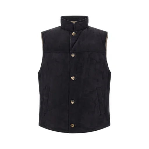 Brunello Cucinelli High-Neck Leather Vest
