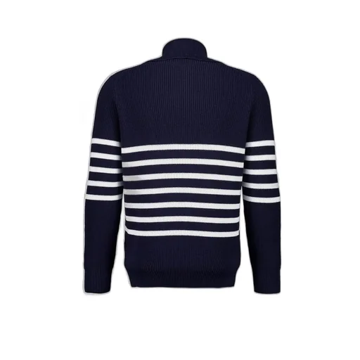 Brunello Cucinelli Half-Zip English Rib Striped Jumper