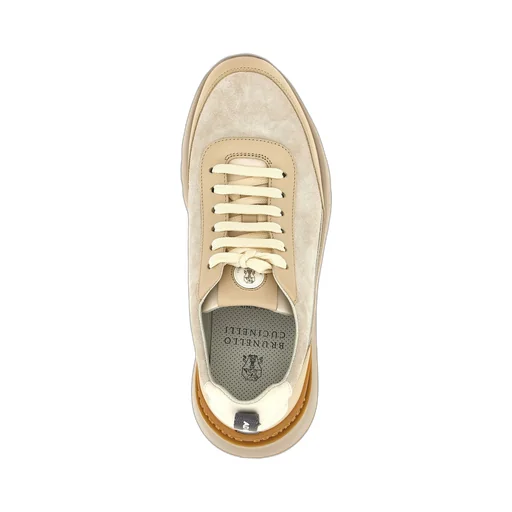 Brunello Cucinelli Logo Embossed Lace-Up Sneakers