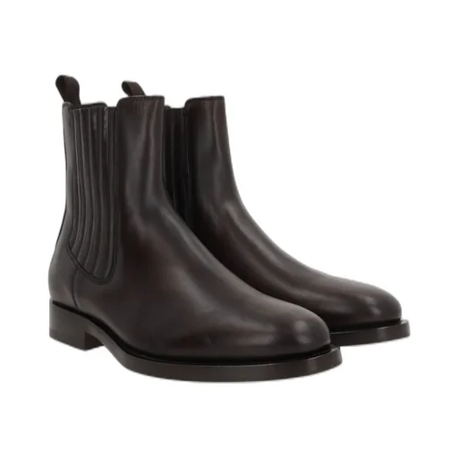 Brunello Cucinelli Burnished Leather Chelsea Boots