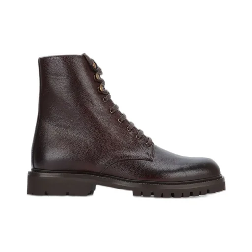 Brunello Cucinelli Round Toe Lace-Up Boots