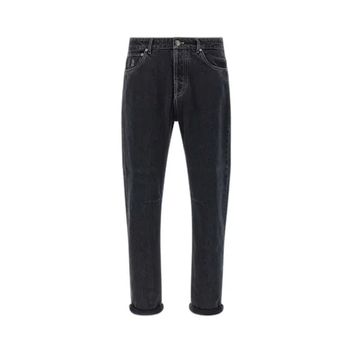 Brunello Cucinelli Logo Patch Straight-Leg Jeans