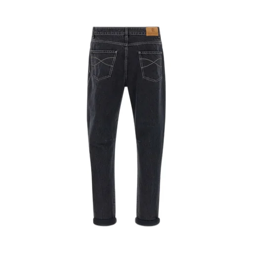 Brunello Cucinelli Logo Patch Straight-Leg Jeans