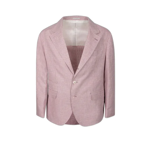 Brunello Cucinelli Houndstooth Detailed Single Breasted Blazer