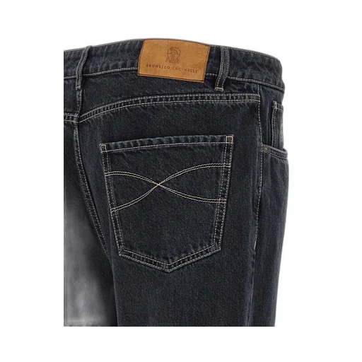 Brunello Cucinelli Logo Patch Straight-Leg Jeans