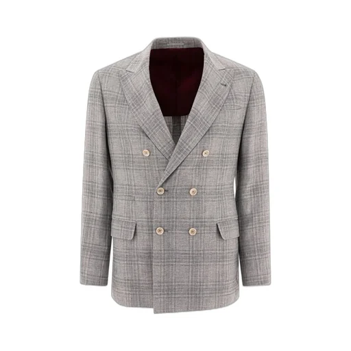 Brunello Cucinelli Prince Of Wales Double-Breasted Blazer