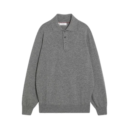 Brunello Cucinelli Long-Sleeved Knitted Polo Shirt