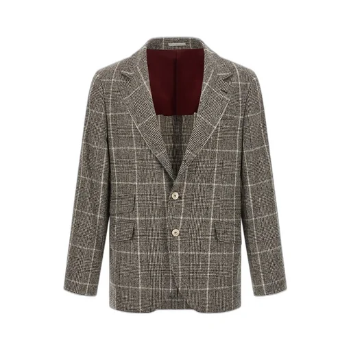 Brunello Cucinelli Checked Single-Breasted Jacket