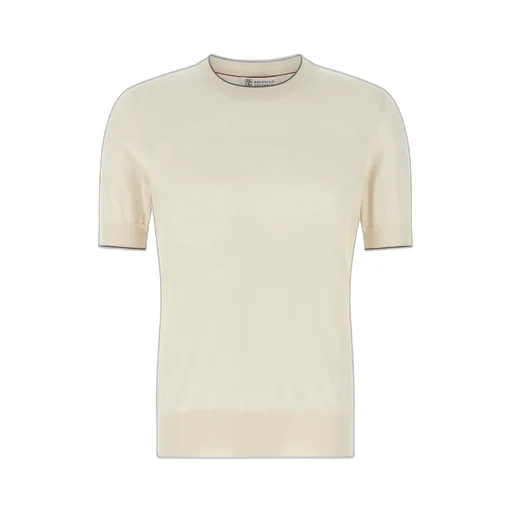 Brunello Cucinelli Short Sleeved Ribbed Jumper