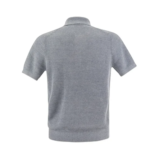 Brunello Cucinelli Short Sleeved Rbbed-Knit Polo Shirt