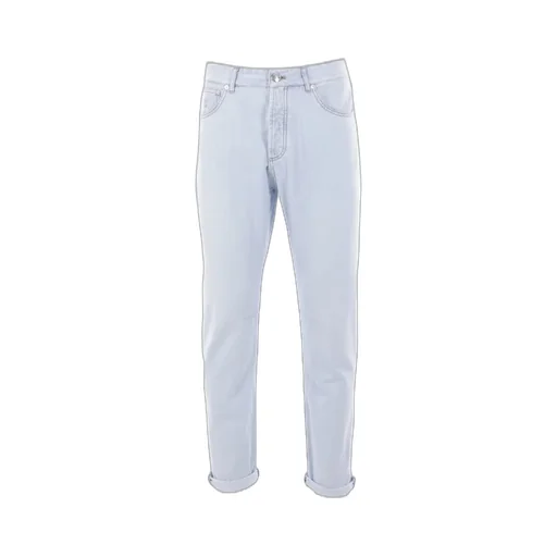 Brunello Cucinelli Logo Patch Tapered Jeans