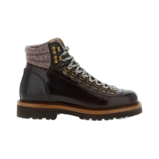 Brunello Cucinelli Herringbone Insert Ankle Boots