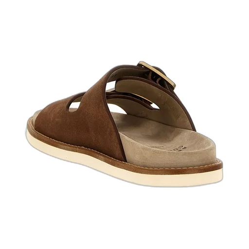 Brunello Cucinelli Double-Buckle Fastened Open-Toe Slides