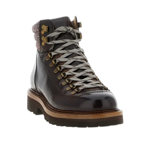 Brunello Cucinelli Herringbone Insert Ankle Boots
