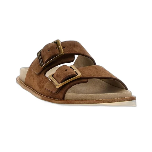 Brunello Cucinelli Double-Buckle Fastened Open-Toe Slides