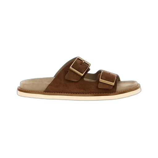 Brunello Cucinelli Double-Buckle Fastened Open-Toe Slides