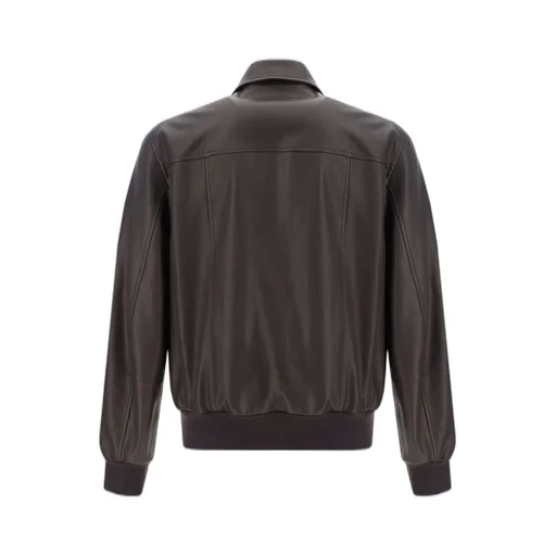 Brunello Cucinelli Aviator Zip-Up Leather Jacket