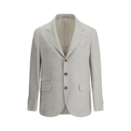 Brunello Cucinelli Single-Breasted Checked Blazer