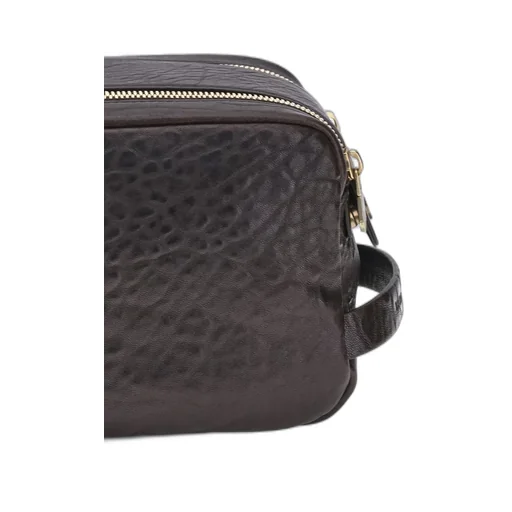 Brunello Cucinelli Double Zipper Textured Leather Beauty Case
