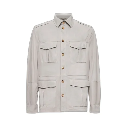 Brunello Cucinelli Buttoned Leather Shirt Jacket