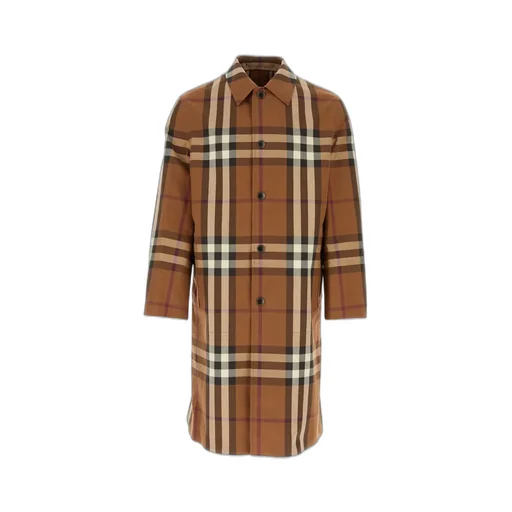 Burberry Single Breasted Checked Coat